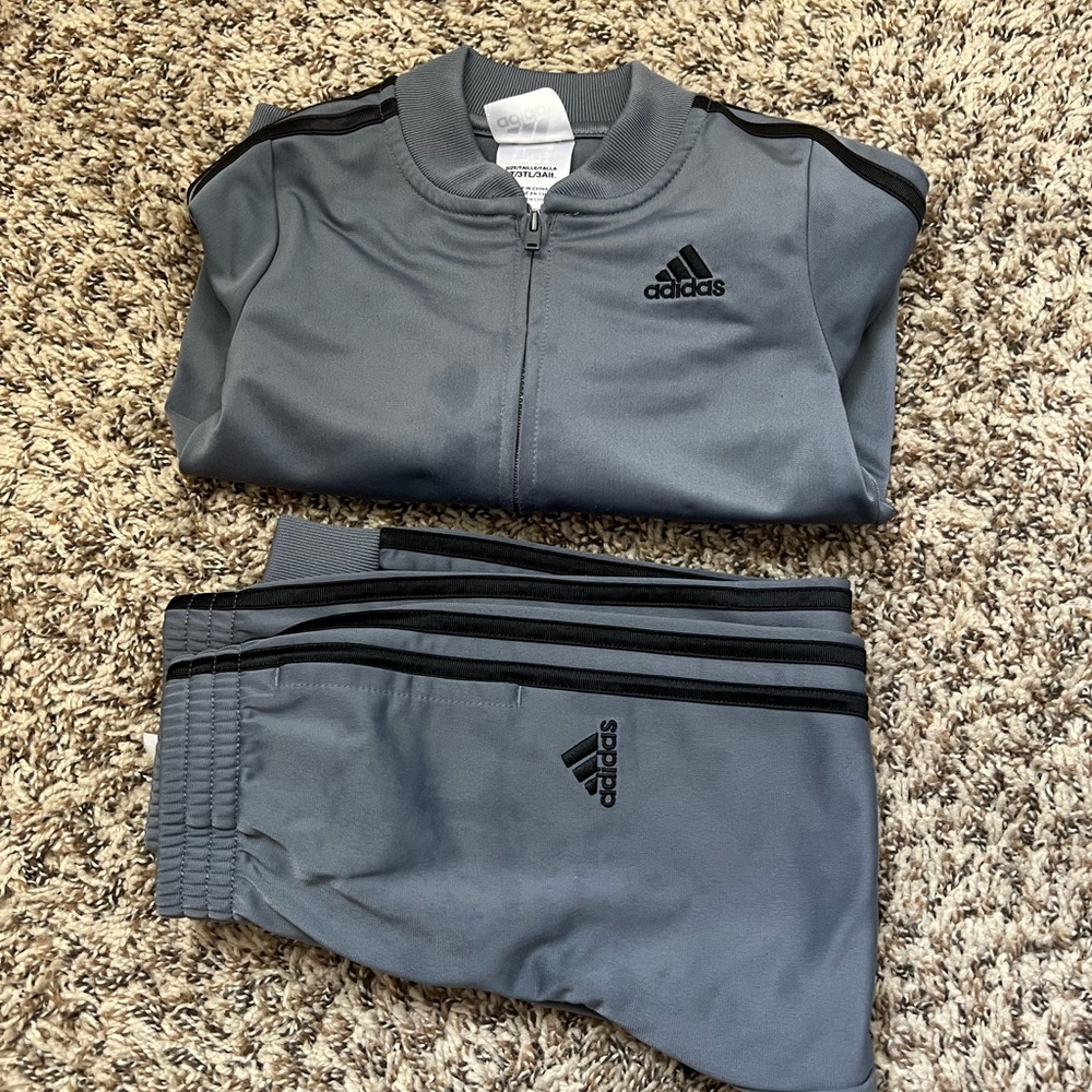 Adidas Charcoal and Black Tracksuit